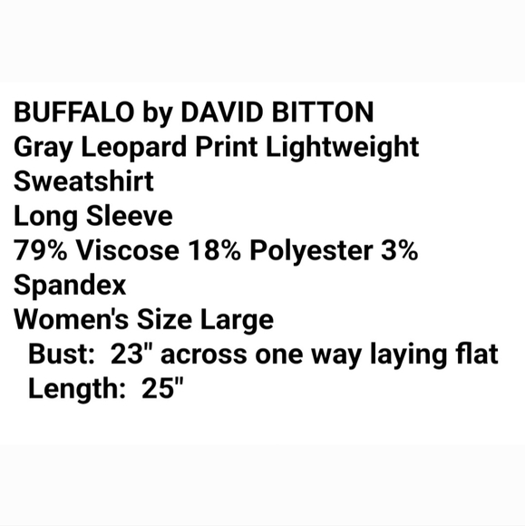 Buffalo David Bitton Leopard Print Plush Knit Sweatshirt Women's Size Large - Picture 8 of 8